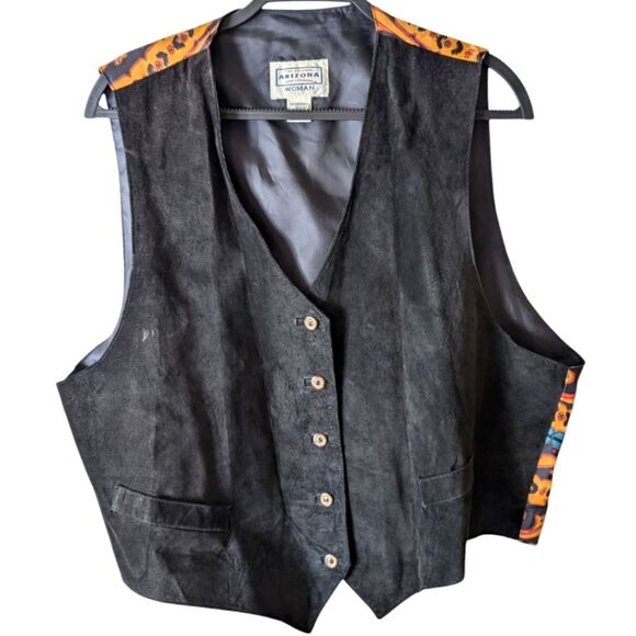 Vintage Arizona Jean Company Leather Paisley Vest Size 2X - Picture 1 of 10